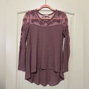 Illa Illa Sheer Detail Embroidered Shirt - Free People Inspired